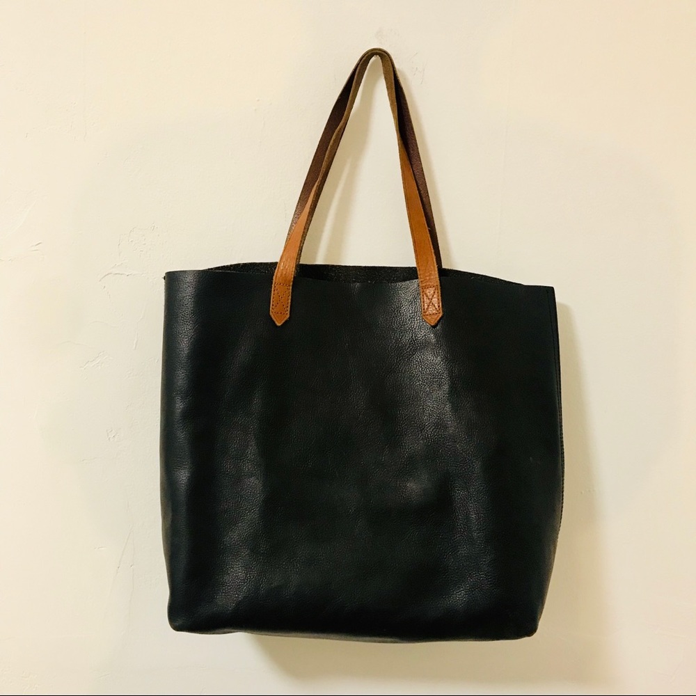 Madewell black leather original tote